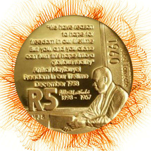 ** 2005 Albert LUTHULI 1/10 oz 24 Carat GOLD PROOF R5 ! EXTREMELY RARE GOLD COIN ! **