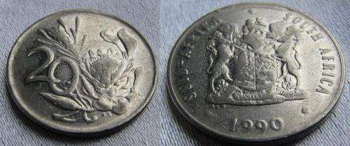 1990 SA 20c coin