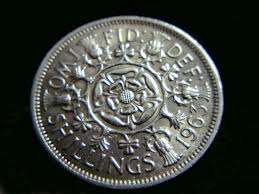 1963 2 shillings coin