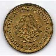 1964 SA 1/2c coins