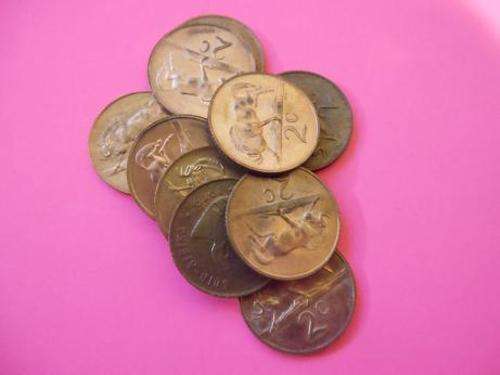 Various dates SA 2c coins - one bid for all ten coins