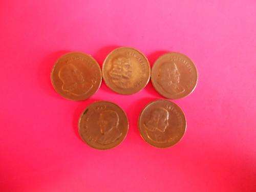 1965 - 1969 SA 5c coin set - bid per set English