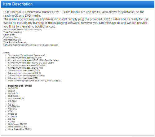 EXTERNAL DVD WRITTER