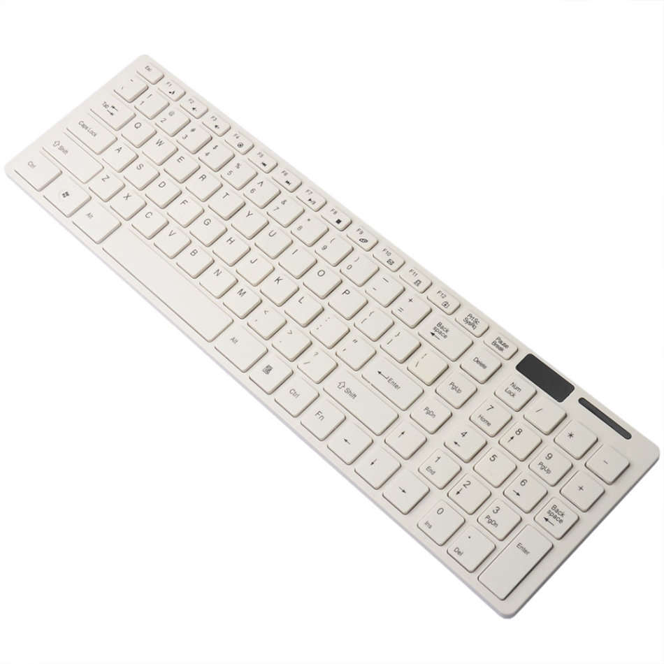 Slim 2.4GHz Wireless Keyboard and Optical Cordless Mouse White Combo Bundle Set