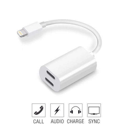 Double Lightning Auido Charging Jack Cable Headphone Converter For iPhone7 7Plus 8 8plus 10