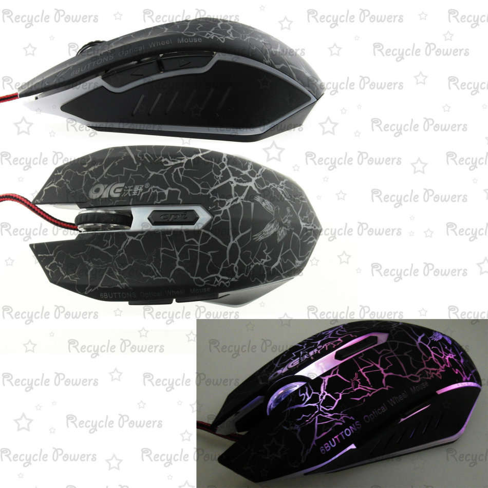 2400DPI-Optical-Adjustable-6D-Button-Wired-Glowing-Gaming-Game-Mice-Mouse-Black  2400DPI-Optical-Ad
