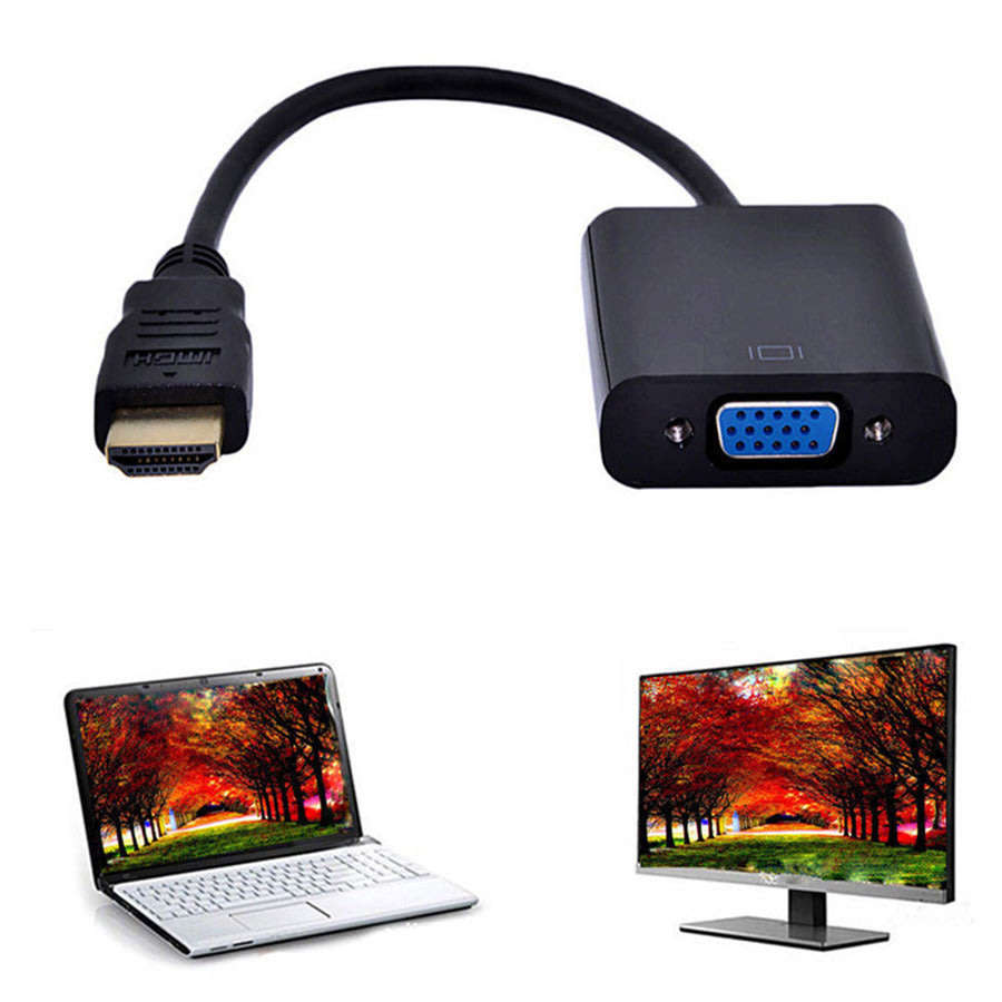 1080P HDMI Male to VGA Female Video Adapter Cable Chipset Built-in For PC HDTV