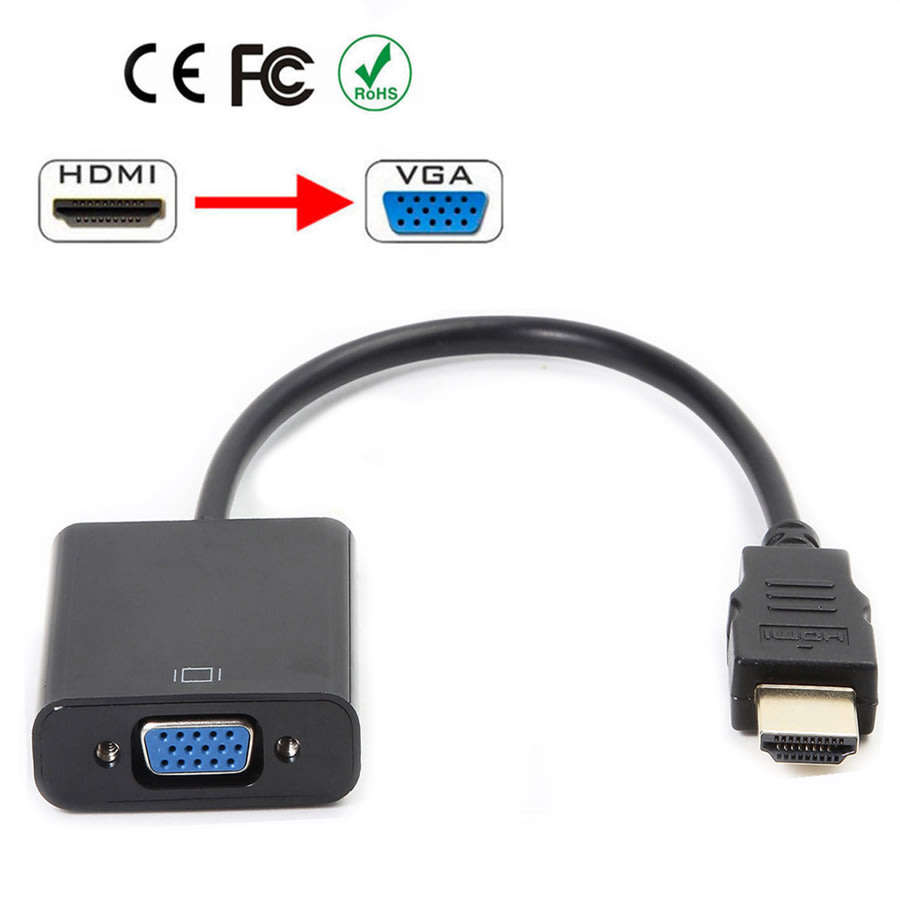 1080P HDMI Male to VGA Female Video Adapter Cable Chipset Built-in For PC HDTV