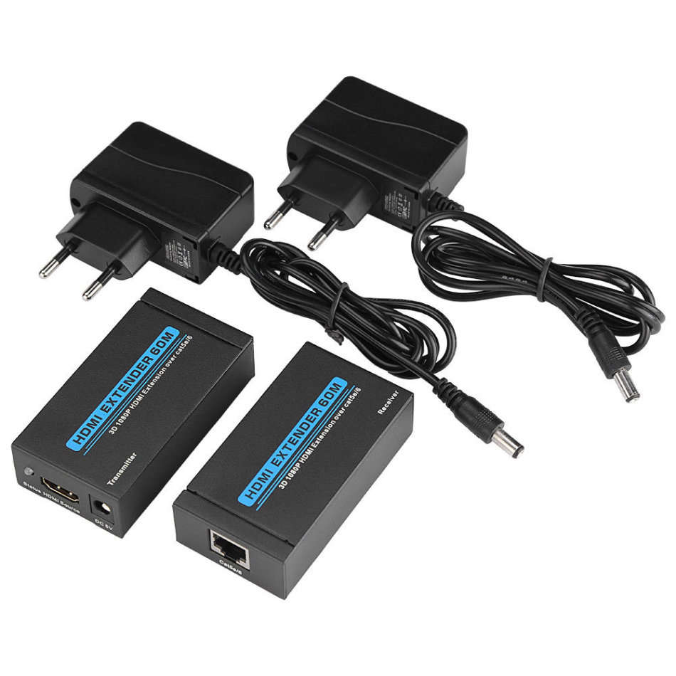 HDMI to RJ LAN Extender Over Cat5E Cat6 RJ45 3D up to 200Ft Full HD 1080P 60m S