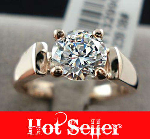 18K Rose Gold Plated 1.5 Carat CZ Engagement Style Ring Size K