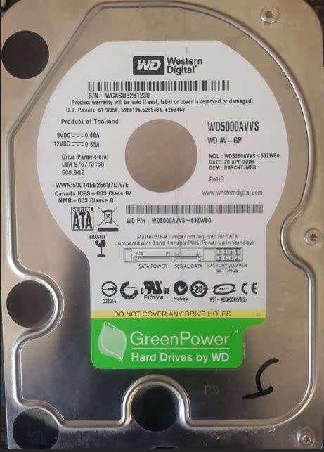 500GB Western Digital SATA Desktop Hard drive - Excellent condition