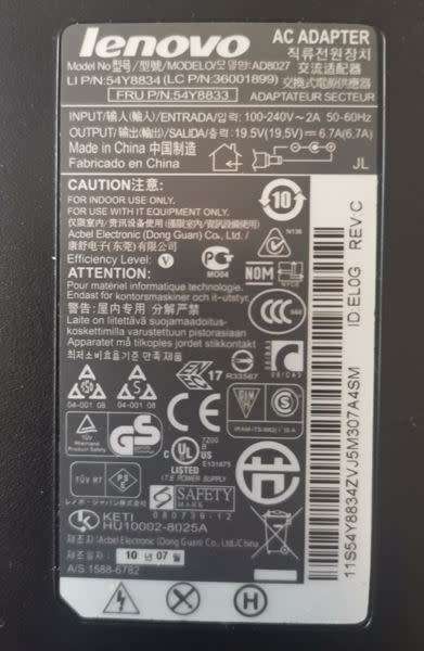 Original Lenovo charger - AD8027 - NEW