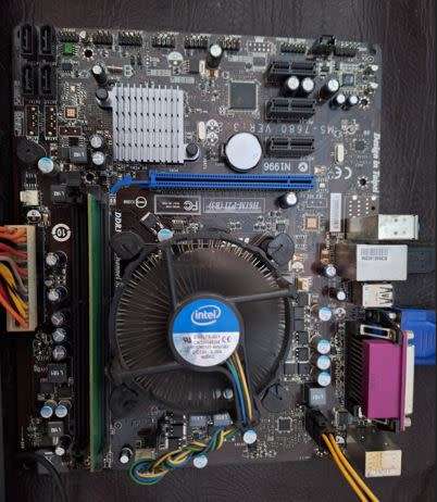 Msi H61M-P21 (B3) Motherboard - With CPU, fan/heat sink & backing plate - Sold for spares or repairs