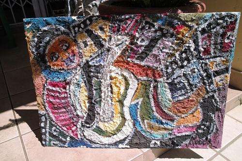 ELI KOBELI OIL ON BOARD  ABSTRACT