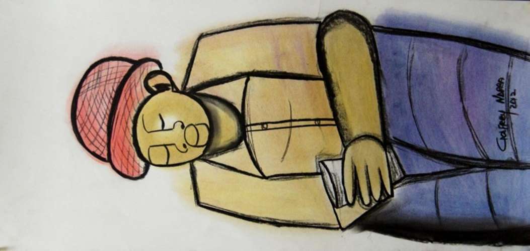 GODFREY NDABA PASTELS  "MAN WITH CUP "