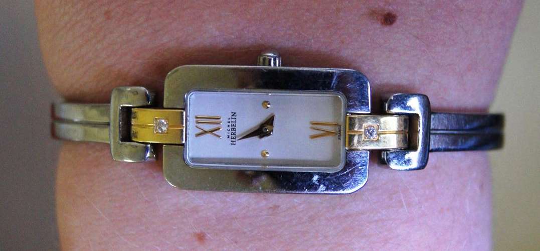 MICHEL HERBELIN GOLD AND DIAMONDS LADIES TIMEPIECE