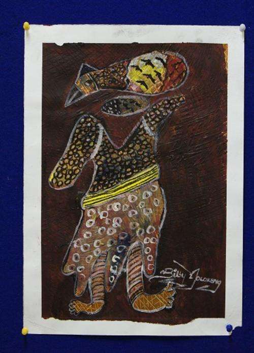 BILLY MOLOKENG BEAUTIFUL OIL ON PAPER