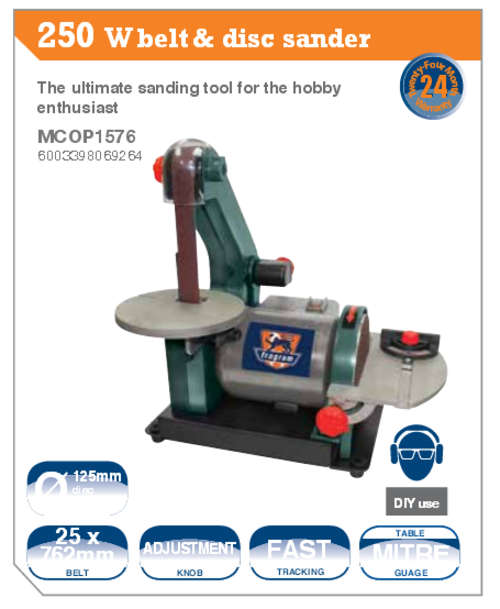 FRAGRAM 250W BELT & DISC SANDER