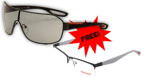 PRADA LINEA ROSSA WRAPAROUND SUNGLASSES + ***FREE*** PRADA CLEAR SPECS