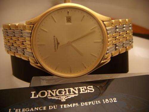 LONGINES MENS GOLD  WATCH,  AS NEW     %%NO RESERVES%%