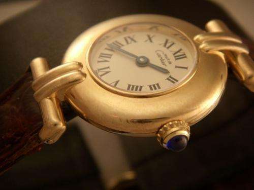 CARTIER  LADIES GOLD WATCH IN   BOX  EXCELLENT  NO RESERVES