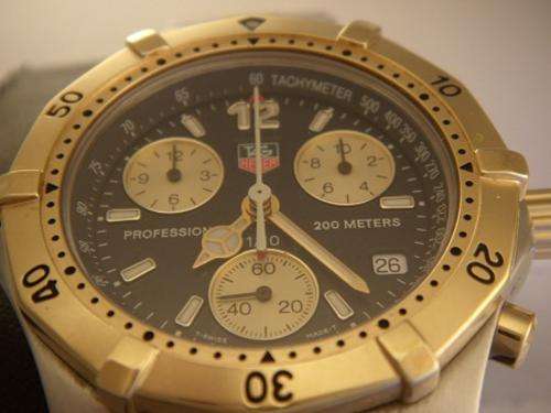 TAG HEUER PROFESSIONAL 200M 2 tone CHRONOGRAPH TACHYMETRE  @@ NO RESERVES@@  @@ NO RESERVES@@