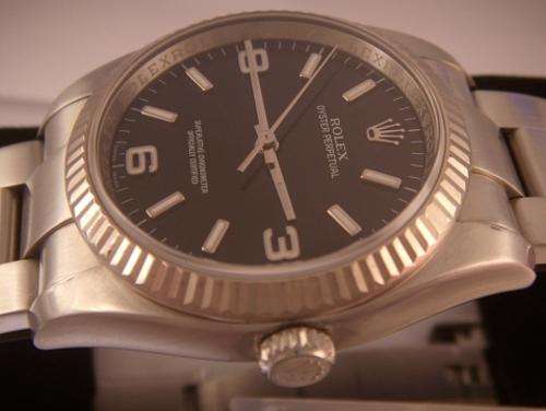 ROLEX OYSTER PERPETUAL BLACK 2007 NEW SPEC   @@ NO RESERVES@@