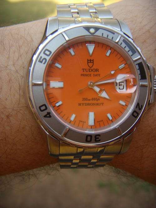 ROLEX  TUDOR HYDRONAUT RARE ORANGE #  e$TATe  #    WITH   BOX&PAPERS NO RESERVES