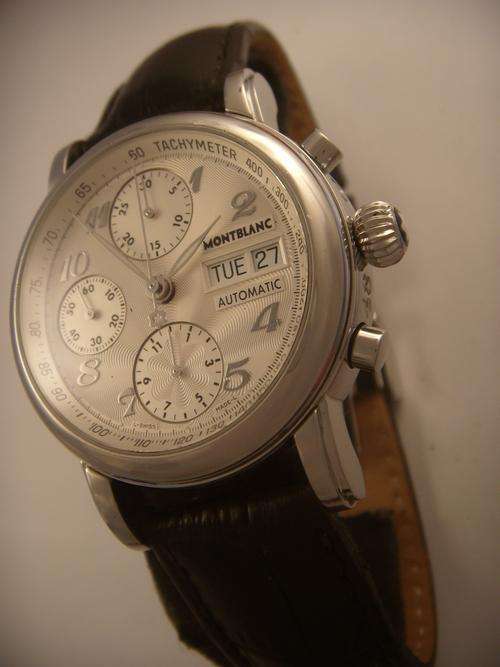 MONT BLANC  AUTOMATIC MEISTERSTUCK TIMEPIECE   IMMAC CHRONOGRAPH@@ NO RESERVES@@ GENUINE AUCTION