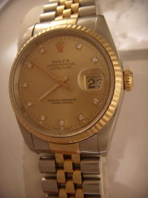 ROLEX    OYSTER PERPETUAL MENS  DATEJUST DIAMONDS    @@ NO RESERVES@@