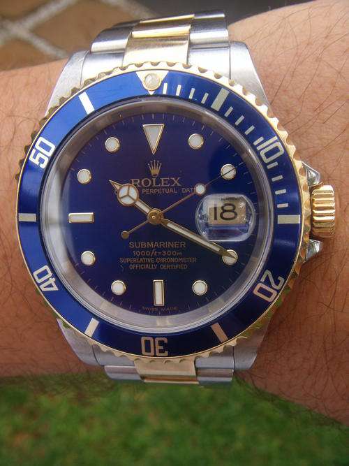 ROLEX SUBMARINER GOLD BLUE FACE ****** EXCELLENT *******     NO RESERVES