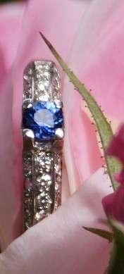 24 DIAMONDS & SAPPHIRE WHITE GOLD LADIES RING  JEWELLERY CLEARANCE TUES THURS NIGHTS