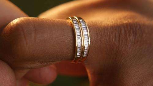 SET OF 2  ETERNITY RINGS 18K YELLOW GOLD 36 DIAMONDS RRP R31300  #NO  RESERVES#      LIQUIDATION