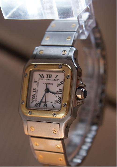 STUNNING CARTIER SANTOS 18K GOLD AUTOMATIC LADIES WATCH @@ NO RESERVES@@ GENUINE AUCTION