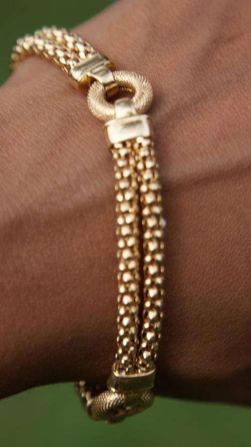 YELLOW GOLD 18k  LADIES TENNIS BRACELET    #   HIGHEST BIDDER TAKES IT REAL AUCTION