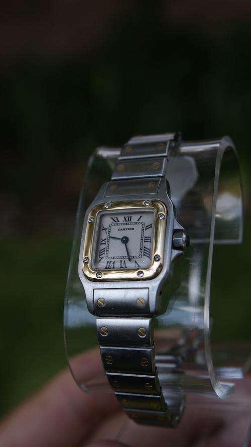 CARTIER SANTOS 18K GOLD  LADIES WATCH @@ NO RESERVES@@ GENUINE AUCTION