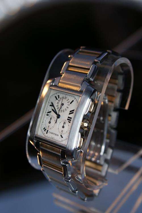 Gents CARTIER Tank Francaise Chronograph Steel/18k YG     NO RESERVES