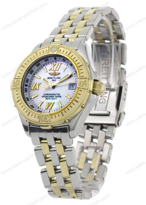 Breitling Windrider Cockpit Lady  MOTHER OF PEARL&  SOLID GOLD DEMO                      NO RESERVES