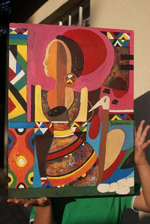 SPEELMAN   MAHLANGU   OIL   ON CANVAS   "ABENGUNI QUEENS 2000"      No reserves