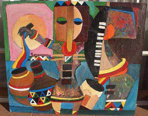 SPEELMAN   MAHLANGU   OIL   ON BOARD  "OUR HEALER"      No reserves