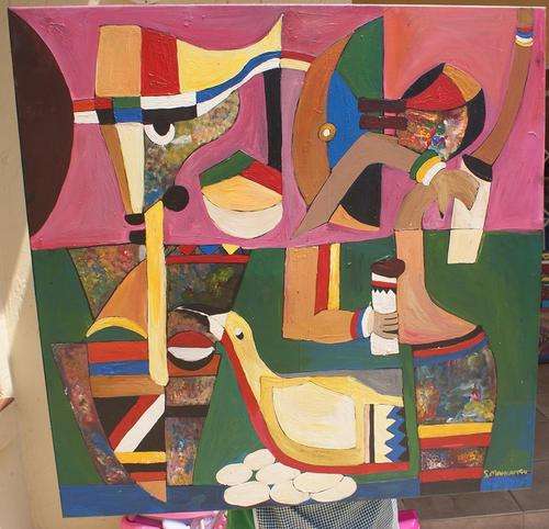 SPEELMAN   MAHLANGU   OIL   ON CANVAS   "HOPE "  big size     No reserves