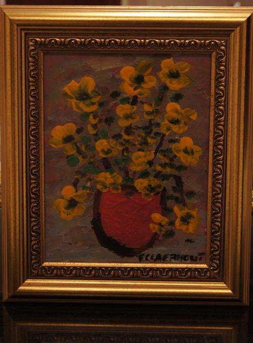 CLAERHOUT    OIL  ON  CANVAS FLOWERS                     NO RESERVES