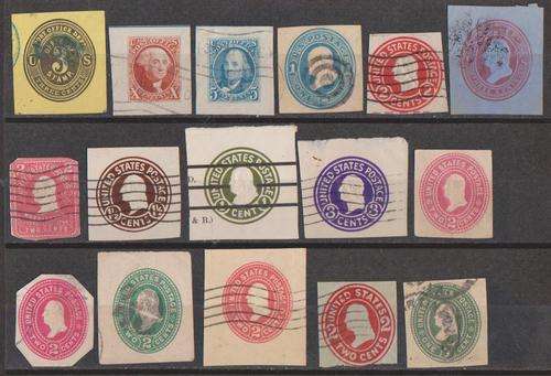 USA x 16 Different Wrappers Cut Square - Some 19th Century