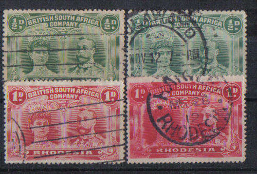 BSAC 1910/16-4xStamps-Double Heads