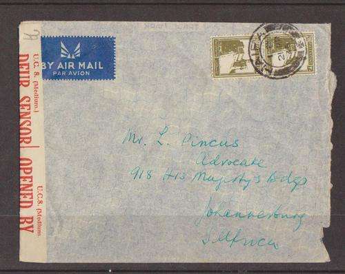 WW11 - 1945 - Envelope With 2x Palestine Stamps
