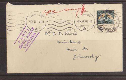 1941 - 1/2d On Cover / Gone Away/ Vertrek