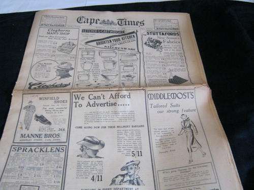 Cape Times Newspaper October 19 1936