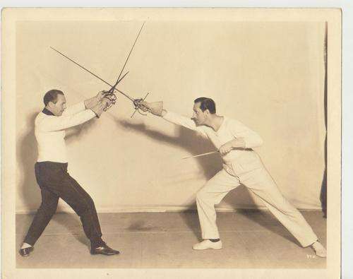 Old Photograph With 2 Men Duelling
