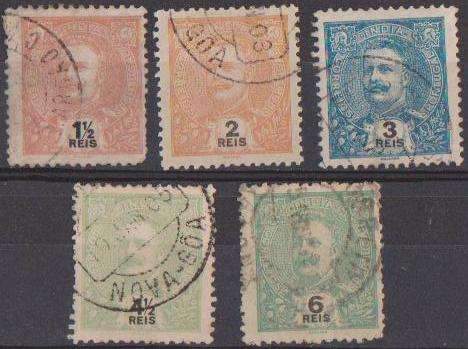 Portuguese India 1898/1903 - 5 Different Stamps