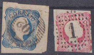 Portugal 1855 & 1858 - 25R x 2 - CV R400+